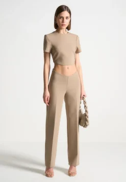 Curved Waist Tailored Trousers
