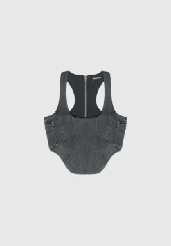Denim Cargo Corset Top