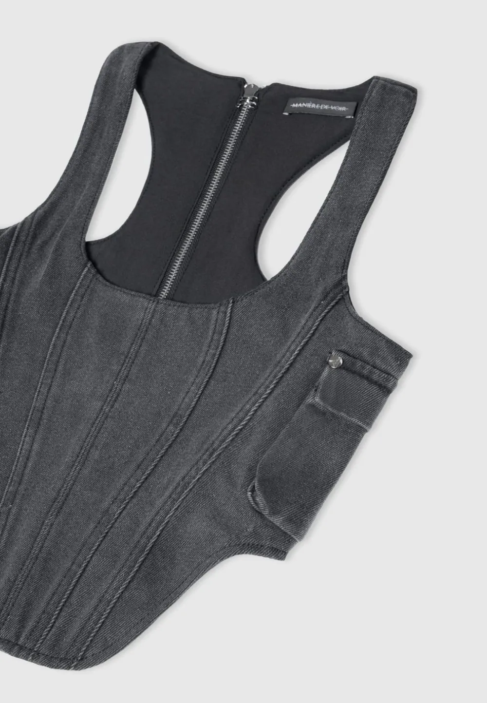 Denim Cargo Corset Top