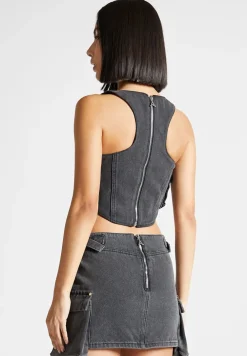 Denim Cargo Corset Top