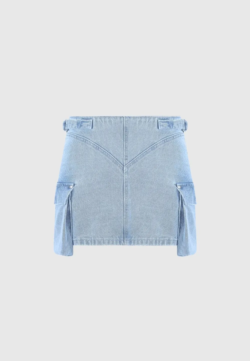 Denim Cargo Mini Skirt
