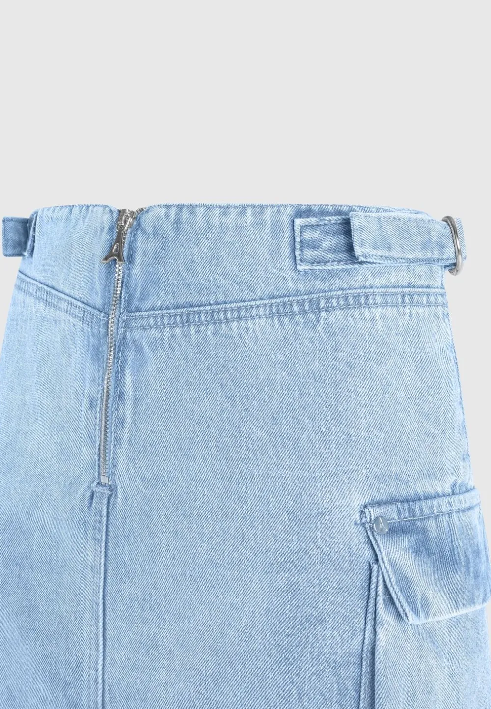 Denim Cargo Mini Skirt