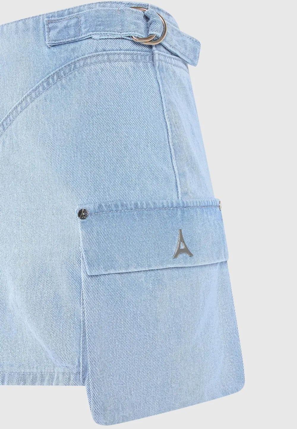 Denim Cargo Mini Skirt