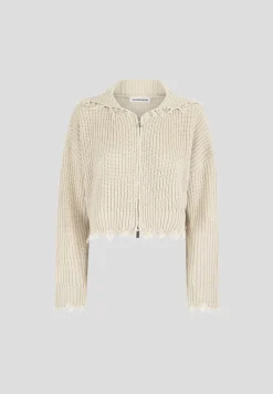 Distressed Chunky Knit Hoodie