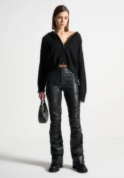 Distressed Chunky Knit Hoodie