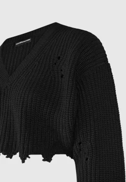 Distressed Knit Crop Jumper
