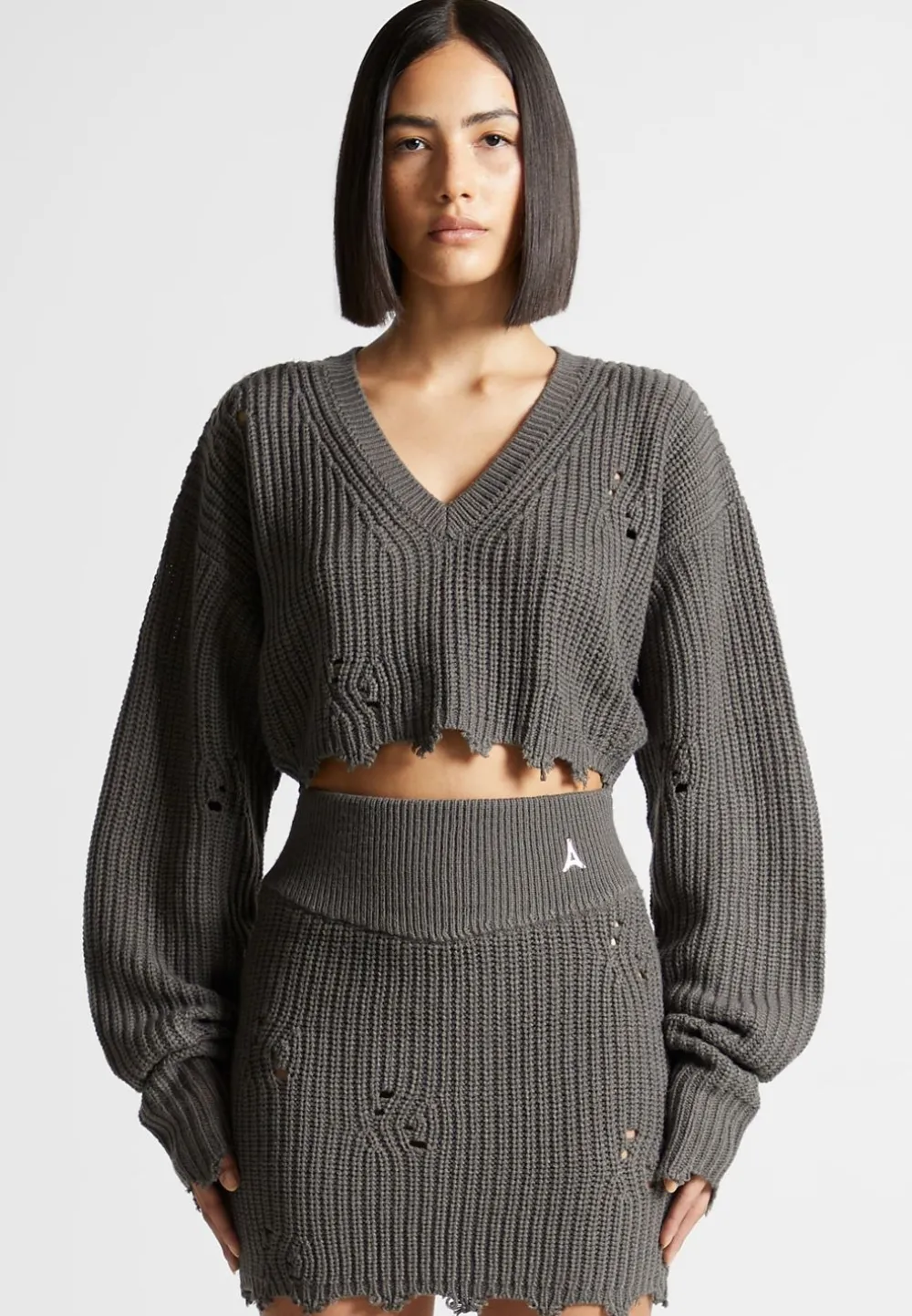 Distressed Knit Crop Jumper