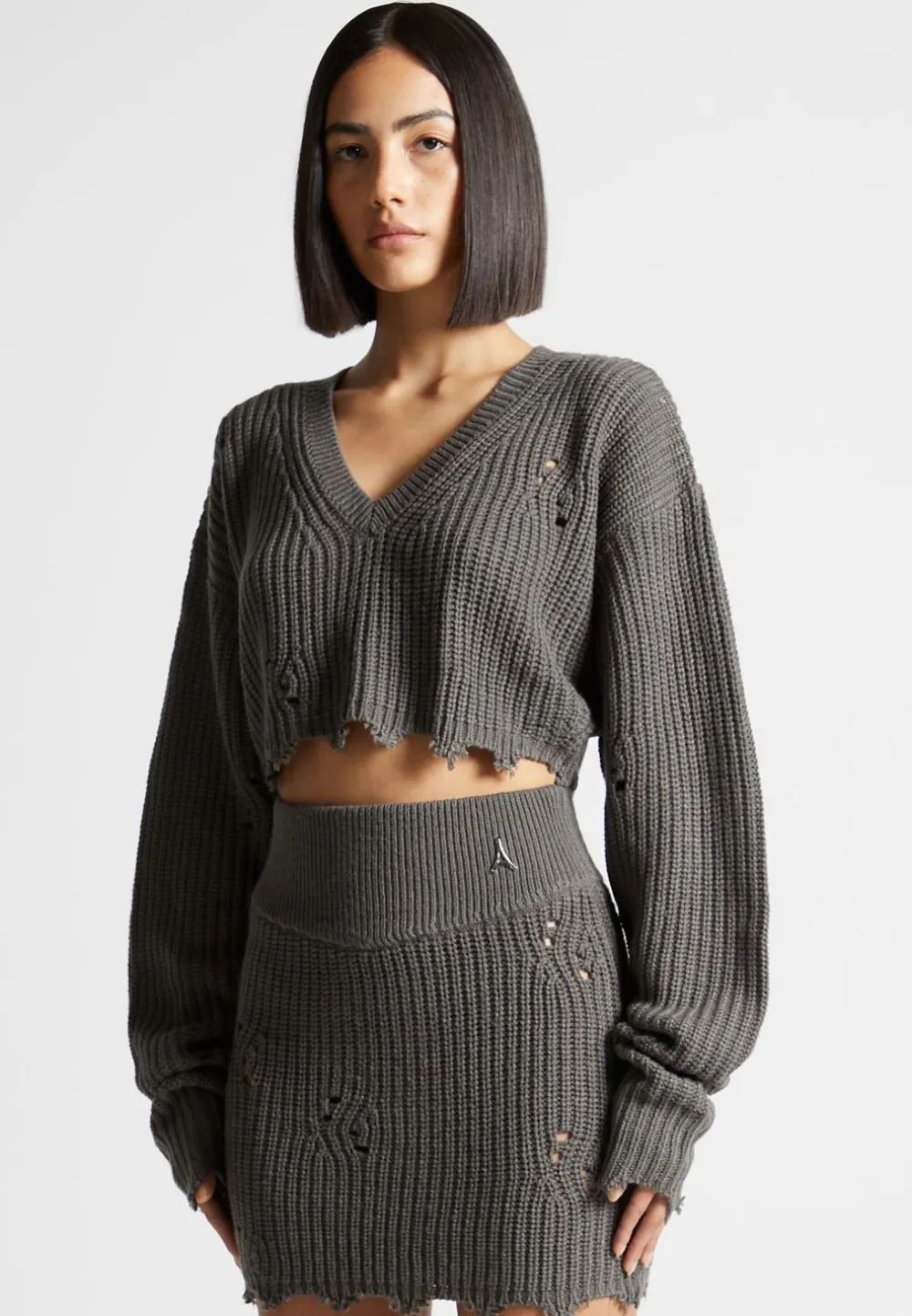 Distressed Knit Crop Jumper