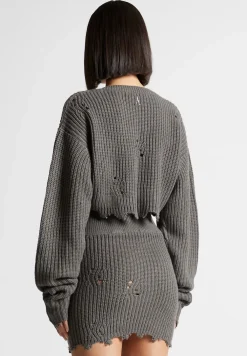 Distressed Knit Crop Jumper