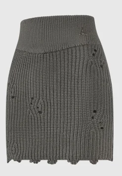Distressed Knit Mini Skirt