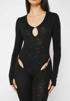 Distressed Knitted Cut Out Jumpsuit