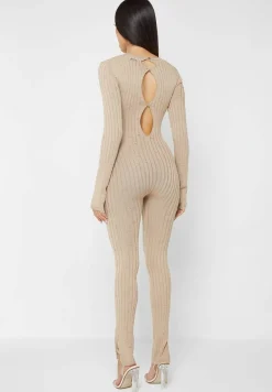 Distressed Knitted Cut Out Jumpsuit