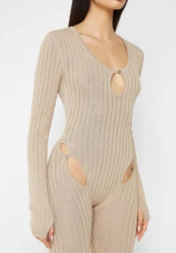 Distressed Knitted Cut Out Jumpsuit