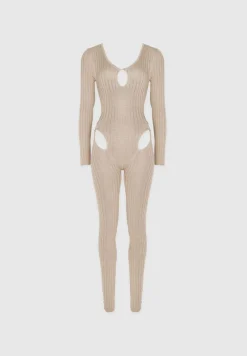 Distressed Knitted Cut Out Jumpsuit