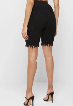 Distressed Knitted Cycling Shorts