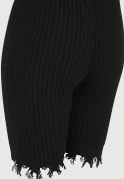 Distressed Knitted Cycling Shorts
