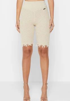 Distressed Knitted Cycling Shorts