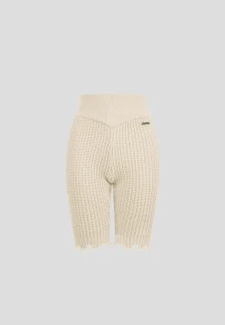 Distressed Knitted Cycling Shorts