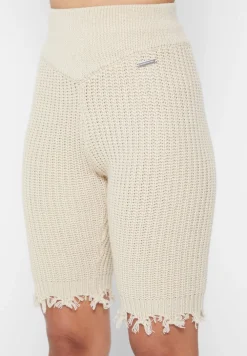 Distressed Knitted Cycling Shorts