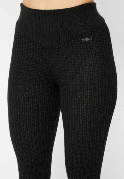 Distressed Knitted Fit And Flare Leggings