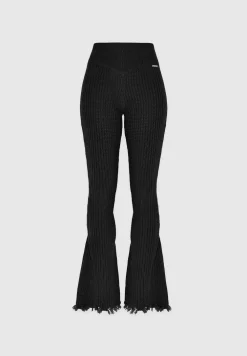 Distressed Knitted Fit And Flare Leggings
