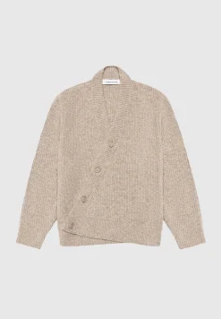 Double Breasted Brushed Knit Cardigan