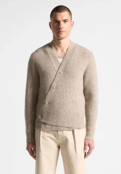 Double Breasted Brushed Knit Cardigan