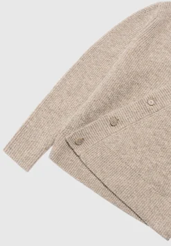 Double Breasted Brushed Knit Cardigan