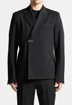 Double Breasted Pinstripe Suit Jacket