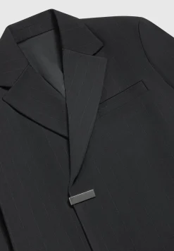 Double Breasted Pinstripe Suit Jacket
