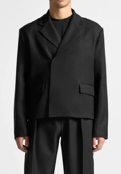 Double Breasted Tailored Cropped Blazer