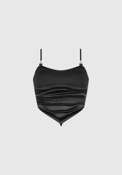 Draped Satin Corset Top