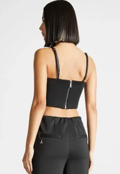 Draped Satin Corset Top