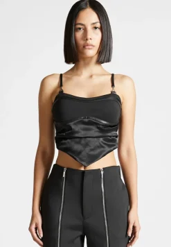 Draped Satin Corset Top