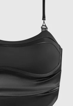 Draped Satin Corset Top