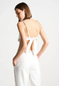 Embellished Strap Handkerchief Top