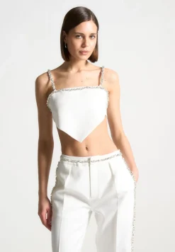 Embellished Strap Handkerchief Top