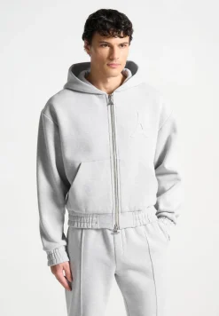 Eternel 420Gsm Eiffel Embossed Zip Hoodie