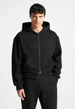 Eternel 420Gsm Eiffel Embossed Zip Hoodie