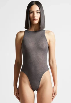 Eternelle Sheer Racer Neck Bodysuit
