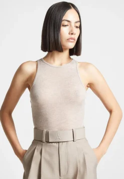 Eternelle Sheer Racer Neck Bodysuit