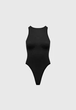 Eternelle Sheer Racer Neck Bodysuit