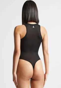 Eternelle Sheer Racer Neck Bodysuit