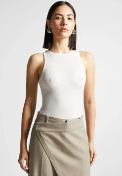 Eternelle Sheer Racer Neck Bodysuit