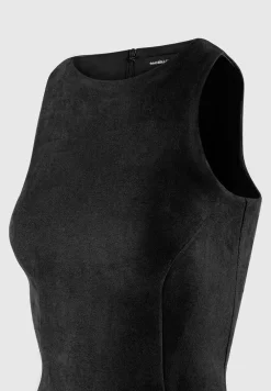 Eternelle Vegan Suede Racer Neck Bodysuit