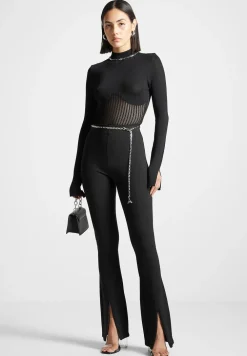 Fit And Flare Leggings With Chain