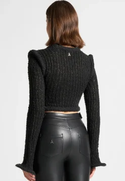 Flared Sleeve Textured Knit Cardigan