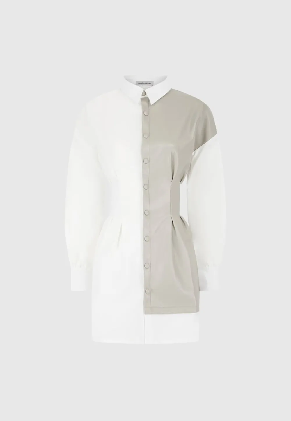 Half Vegan Leather Shirt Dress