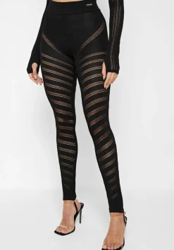 High Waisted Knitted Spiral Contour Leggings
