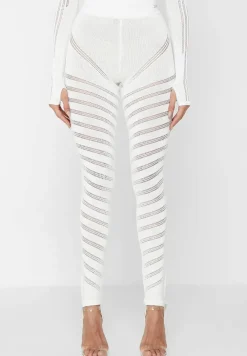 High Waisted Knitted Spiral Contour Leggings